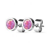 NBP70-OP22 Ocelové náušnice s opály 6 mm