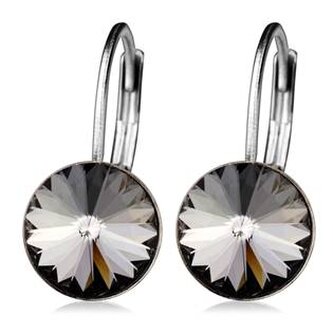 NBS08-BD Ocelové náušnice s krystaly Swarovski® BLACK DIAMOND