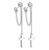 OPN1942-ST Visací ocelové náušnice s křížky