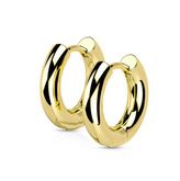 OPN1923GD-16 Zlacené ocelové náušnice kroužky 16mm