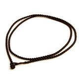 LR1137 Hedvábná kroucená šňůrka na krk hnědá, tl. 2 mm