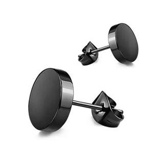 OPN1357-12 Černé ocelové náušnice placičky 12 mm OPN1357-12 Černé ocelové náušnice placičky 12 mm