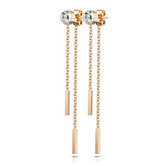 OPN1122-RD Zlacené ocelové náušnice řetízkové