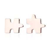 OPN1042-RD Zlacené ocelové náušnice PUZZLE