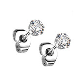 OPN1900-03 Ocelové náušnice - čiré zirkony 3 mm