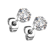 OPN1900-05 Ocelové náušnice - čiré zirkony 5 mm