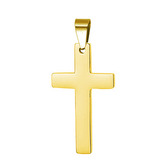 OPP1776-GD Zlacený ocelový přívěšek - kříž 14 x 21 mm