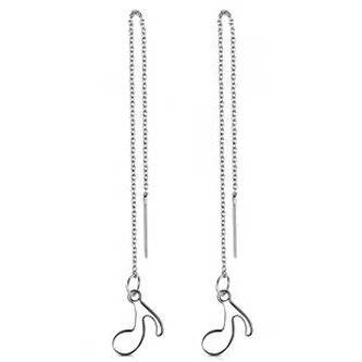 OPN1351-ST Provlékací ocelové náušnice s notami