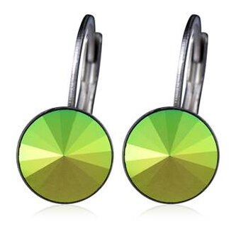 NBS08-SG Ocelové náušnice s krystaly Swarovski® SCARABEUS GREEN