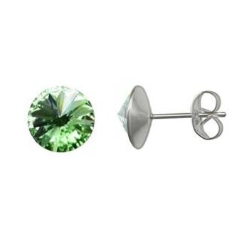 NZ003-PD Ocelové náušnice 8mm, PERIDOT
