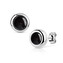 NB011-06 Ocelové náušnice Black Agate 6mm