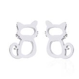 OPN1713-ST Ocelové náušnice kočičky - zvířátka