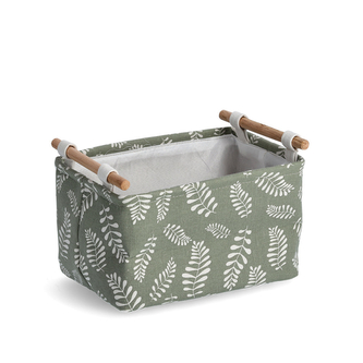 Zeller Úložný box s motivem listů bavlněný 30,5 x 21 x 18 cm