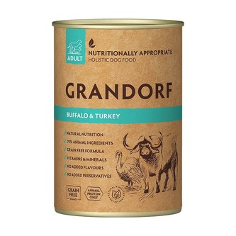 Grandorf konzerva pro psy Adult Bizon a krocan 400g