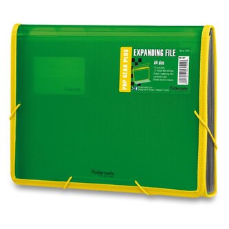 Desky na dokumenty FolderMate Pop Gear Plus, A4, s přihrádkami - zelená
