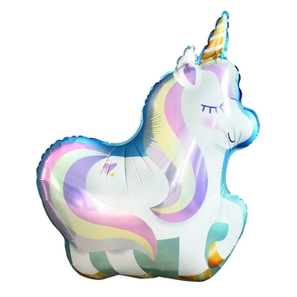Foliový balonek holografický jednorožec - 80 x 60 cm