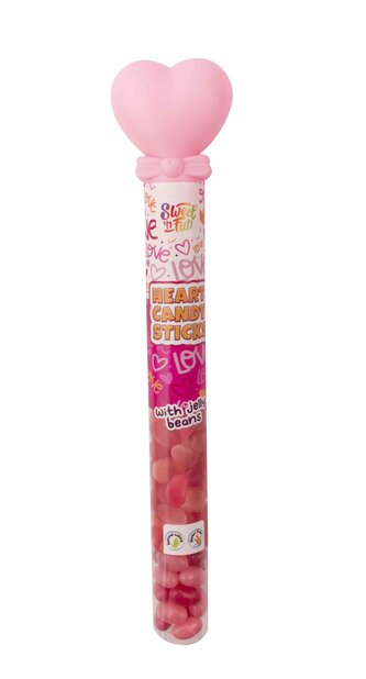 Heart Candy Stick with Jelly Beans / 24 ks