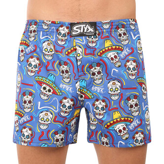 Pánské trenky Styx premium art klasická guma lebky (AP1856) L