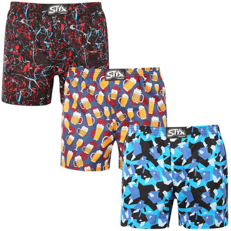 3PACK pánské trenky Styx premium art klasická guma (3AP18458) L