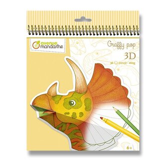 Omalovánky Avenue Mandarine Graffy Pop Mandala 3D - Dinosaurus