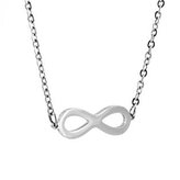 OPD0167 Ocelový náhrdelník nekonečno - infinity - nekonečno - ležatá osmička