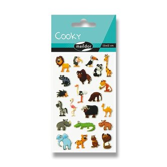 Samolepky Maildor 3D Cooky - Zvířátka savany