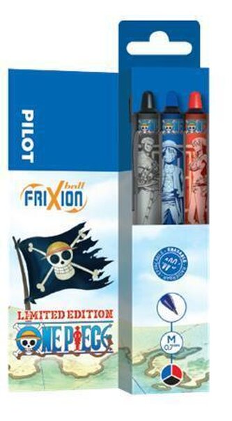 Roller "Frixion Ball + One Piece", 3 barvy, sada, 0,35 mm, vymazatelný, PILOT WLT449546