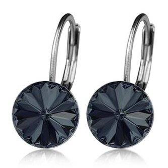 NBS08-GP Ocelové náušnice s krystaly Swarovski®, GRAPHITE