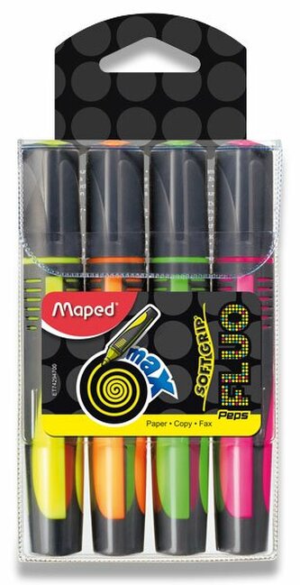 Zvýrazňovač Maped Fluo Peps Max - sada 4 barev