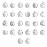 OPP1632-J Malý ocelový přívěšek s kroužkem - iniciála - iniciála "J"