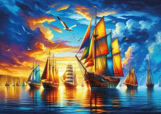 ART PUZZLE Puzzle Přístav barevných plachetnic 500 dílků