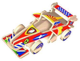 Dřevěná skládačka s obtisky- Formule