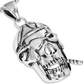 OPP1202 Ocelový přívěšek motorkářský - lebka motorkář