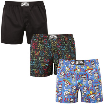 3PACK pánské trenky Styx premium art klasická guma (3AP09036) XL