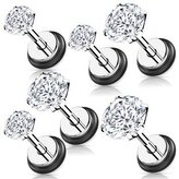 FP104-04 Piercingová náušnice, čirý zirkon - 1 kus