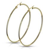 OPN1190-65 Zlacené ocelové náušnice - kruhy 65 mm