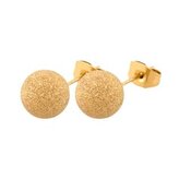 OPN1315 Pozlacené ocelové náušnice - kuličky 10 mm