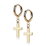 OPN1820-RD Zlacené ocelové náušnice s křížky