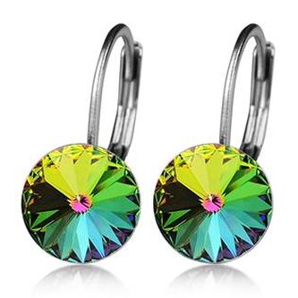 NBS08-VM Ocelové náušnice s krystaly Swarovski® VITRAIL MEDIUM