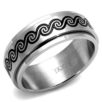 OPR1941-60 Pánský ocelový prsten TRIBAL