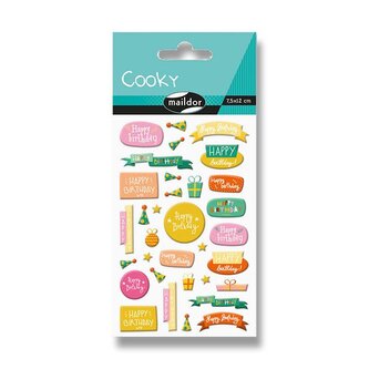 Samolepky Maildor 3D Cooky - Happy birthday