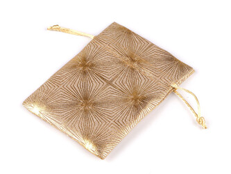 Dárkový pytlík metalický vzor 10x13 cm - 10 ks - 2 zlatá
