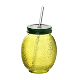 MODERN KITCHEN Szklany kubek ze szklanąsłomką 550ml 6,5x10x13cm