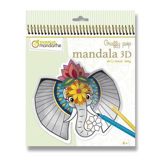 Omalovánky Avenue Mandarine Graffy Pop Mandala 3D - Zvířátka savany