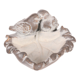 Krmítko/pítko - beton, tvar list s ptáčky, antracitově šedé