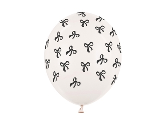 Balonky Černá mašlička – krémově bílé, 50 ks, 30 cm