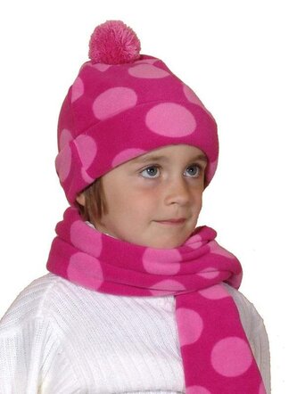 čepice fleezová, rukavice a šála, Pidilidi, PD357, červená - 3/6let