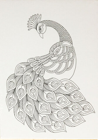 IMP plátno s předtiskem A4 páv