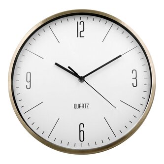 Nástěnné hodiny ODIN bílá/zlatá O 30 cm Mybesthome