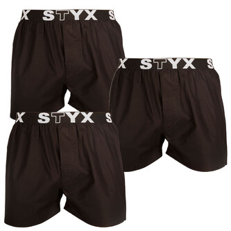 3PACK pánské trenky Styx sportovní guma černé (3B960) M